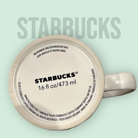 STARBUCKS 2015 XO TALL GEEEN DOT COFFEE MUG 16 FL OZ - Picture 8 of 9